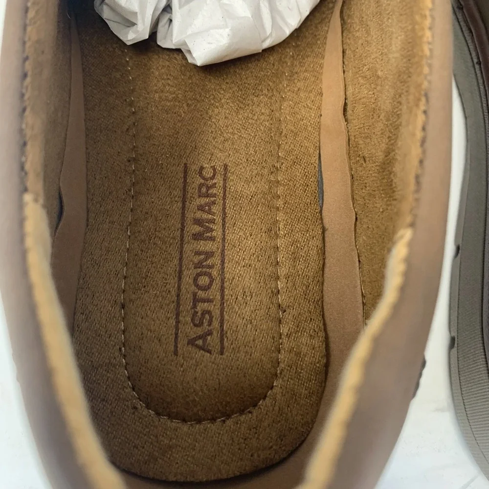 Aston Marc Comfort II Loafers Men's 12 M Tan‎ Moc Toe Casual Slip-on Shoes S0696